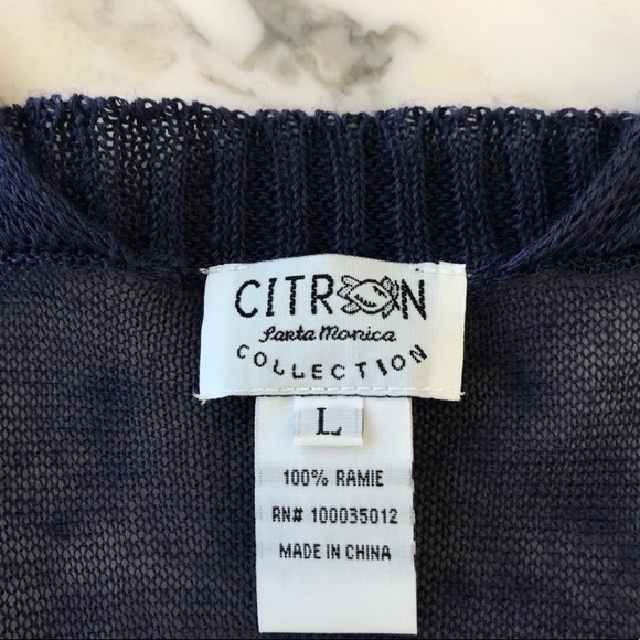 Citron Santa Monica Semi Sheer Button Up Cardigan Sweater - Picture 6 of 6